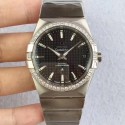 Replica Omega Constellation 123.55.38.20.99.001 38MM SSS Stainless Steel & Diamonds Black Dial Swiss 8500