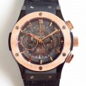 Replica Hublot Classic Fusion Aerofusion Chronograph Black Magic 525.CM.0170.RX HBB V6 Ceramic Black Skeleton Dial Swiss 7750