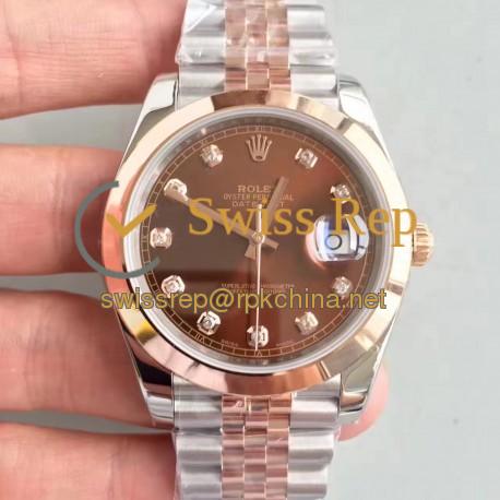 Replica Rolex Datejust II 116333 41MM N Stainless Steel & Rose Gold Chocolate Dial Swiss 3235