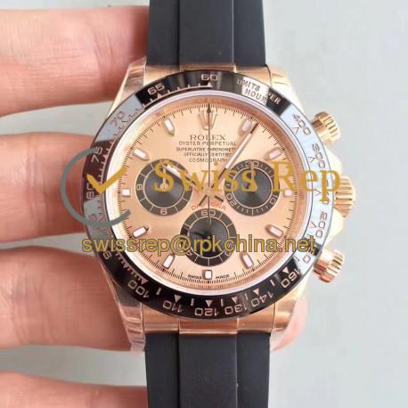 Replica Rolex Daytona Cosmograph 116515LN N Rose Gold Rose Gold Dial Swiss 7750 Run 6@SEC