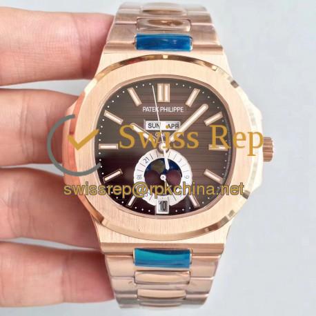 Replica Patek Philippe Nautilus 5726/1A N Rose Gold Brown Dial Swiss 324 S QA LU 24H/303