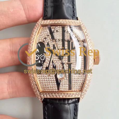 Replica Franck Muller Tenor Curvex Gothic Arrange 8880 SCDT GOTH DCD FM Rose Gold & Diamonds Diamond Dial Swiss 2824-2