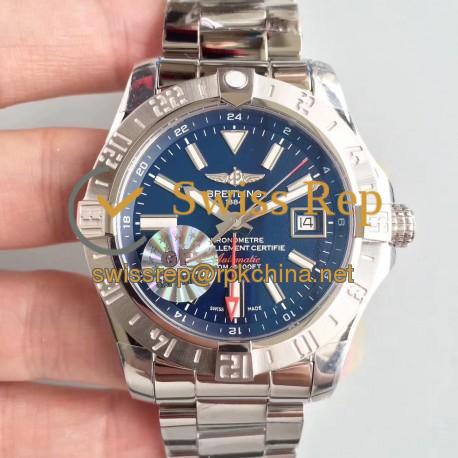 Replica Breitling Avenger II GMT A3239011-C872SS GF Stainless Steel Blue Dial Swiss 2836-2