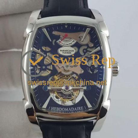 Replica Parmigiani Fleurier Kalpa XL Tourbillon Chiaroscuro PF012512-01 BM Stainless Steel Black Skeleton Dial Swiss PF501