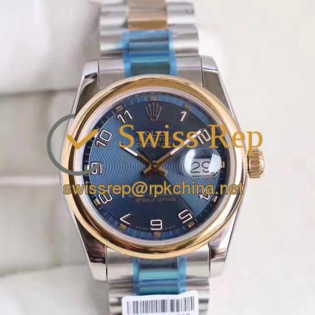 Replica Rolex Datejust 36 116203 36MM N Stainless Steel & Yellow Gold Blue Dial Swiss 2836-2