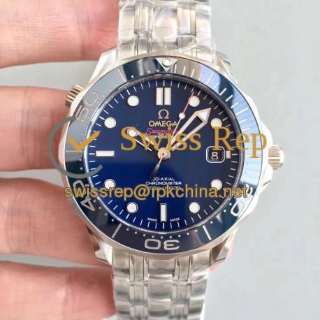 Replica Omega Seamaster Diver 300M 212.30.41.20.03.001 JH Stainless Steel Blue Dial Swiss 2824-2