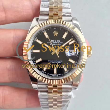 Replica Rolex Datejust II 116333 41MM EW Stainless Steel & Yellow Gold Black Dial Swiss 3136