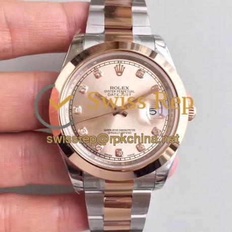 Replica Rolex Datejust II 116333 41MM EW Stainless Steel & Rose Gold Rose Gold Dial Swiss 3136