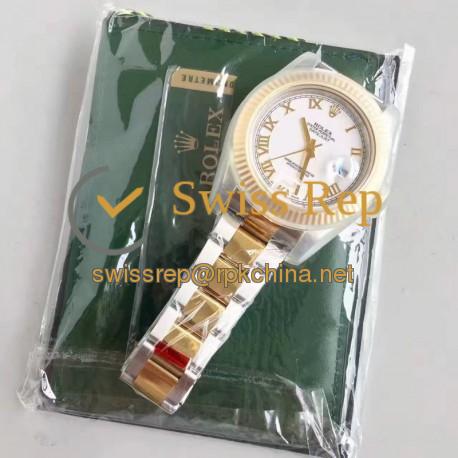 Replica Rolex Datejust II 116333 41MM EW Stainless Steel & Yellow Gold White Dial Swiss 3136