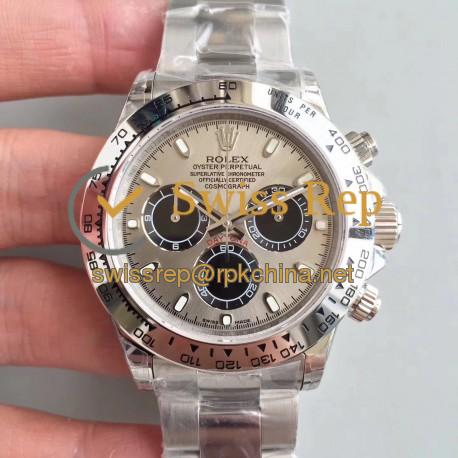 Replica Rolex Daytona Cosmograph 116509 JH Stainless Steel Silver Dial Swiss 4130 Run 6@SEC