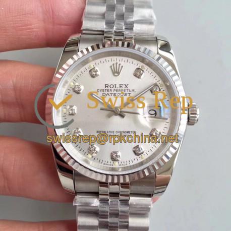 Replica Rolex Datejust 36MM 116234 MIT Stainless Steel 904L Rhodium Dial Swiss 3135