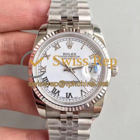 Replica Rolex Datejust 36MM 116234 MIT Stainless Steel 904L White Dial Swiss 3135