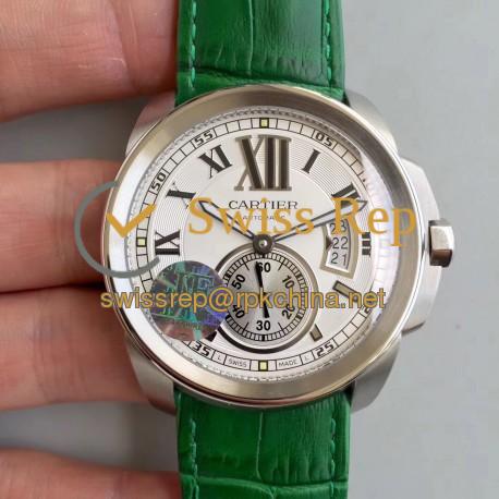 Replica Calibre De Cartier W7100037 42MM JF Stainless Steel White Dial M8205