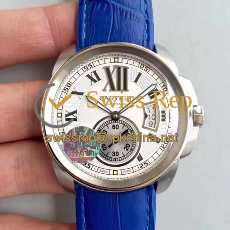 Replica Calibre De Cartier W7100037 42MM JF Stainless Steel White Dial M8205