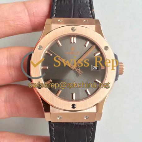 Replica Hublot Classic Fusion Grey King Gold 511.OX.7081.LR JJ Rose Gold Grey Dial Swiss HUB1112