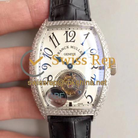 Replica Franck Muller Cintree Curvex Imperial Tourbillon 8880 T ABF Stainless Steel & Diamonds White Dial Swiss Tourbillon