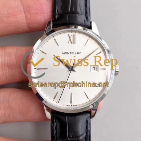 Replica Montblanc Heritage Spirit Date Automatic 111622 ER Stainless Steel Silver Dial Swiss MB 24.17