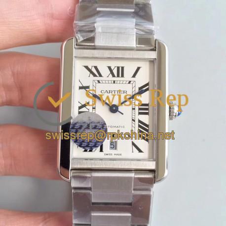 Replica Cartier Tank Solo XL Automatic W5200028 ZF  Stainless Steel White Dial M9015