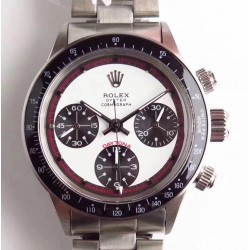 Daytona  Paul Newman 6241 Noob Factory SS White Dial Valjoux 72