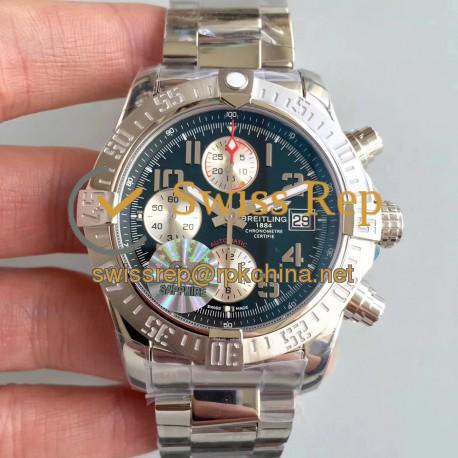 Replica Breitling Avenger II Automatic Chronograph A1338111/BC33SS GF Stainless Steel Black Dial Swiss 7750