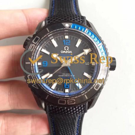 Replica Omega Seamaster Planet Ocean 600M  Deep Black In Blue GMT 215.92.46.22.01.002 JH PVD Black Dial Swiss 8906