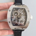 Replica Richard Mille RM018 Tourbillon Hommage A Boucheron N Stainless Steel Black Skeleton Dial M6T51