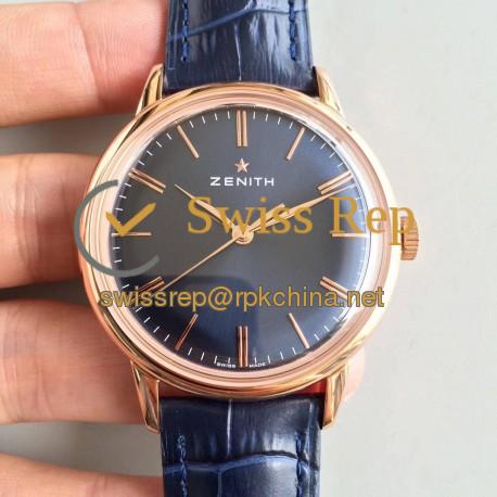 Replica Zenith Elite 6150 150TH Anniversary 18.2270.6150/01.C498 ND Rose Gold Blue Dial Swiss Elite 6150