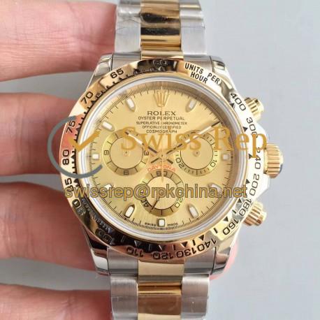 Replica Rolex Daytona Cosmograph 116503 3A 18K Yellow Gold Wrapped & Stainless Steel 904L Champagne Dial Swiss 7750 Run 6@SEC