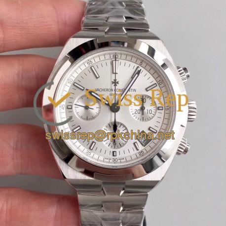 Replica Vacheron Constantin Overseas Chronograph 5500V/110A-B075 JF Stainless Steel Silver Dial Swiss 7750