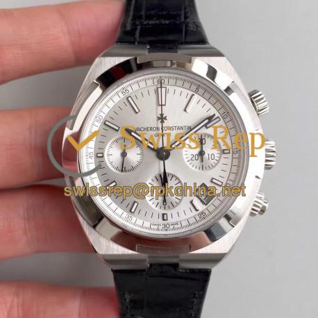 Replica Vacheron Constantin Overseas Chronograph 5500V/110A-B075 JF Stainless Steel Silver Dial Swiss 7750