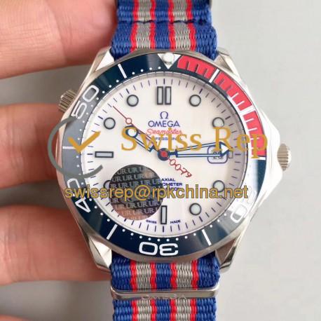 Replica Omega Seamaster Diver 300M Co-Axial 41MM Commander 007 212.32.41.20.04.001 UR Stainless Steel White Dial Swiss 2507