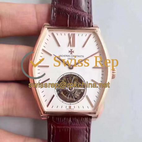 Replica Vacheron Constantin Malte Tourbillon 30130/000R-9754 JF Rose Gold White Dial Swiss 2795