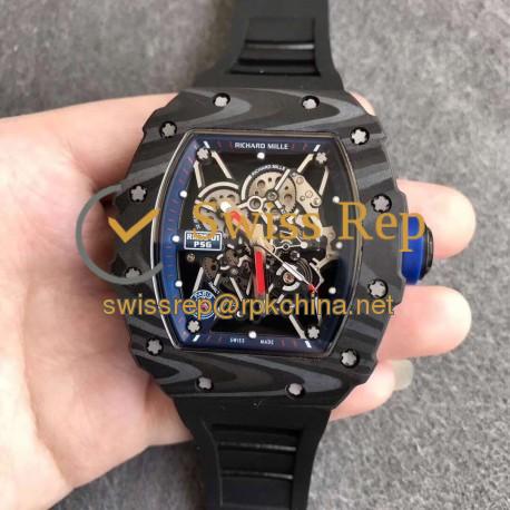 Replica Richard Mille RM35-01 PSG KV Forged Carbon Blue Skeleton Dial M8215