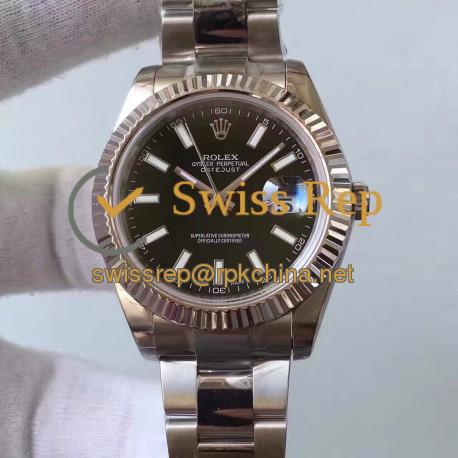 Replica Rolex Datejust II 116334 2018 41MM EW Stainless Steel Black Dial Swiss 3136