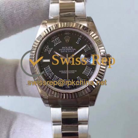 Replica Rolex Datejust II 116334 2018 41MM EW Stainless Steel Black Dial Swiss 3136