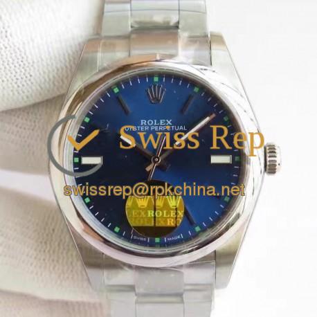 Replica Rolex Oyster Perpetual 39 114300 2018 UB Stainless Steel Blue Dial Swiss 2836-2