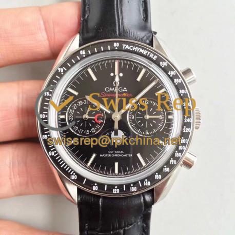 Replica Omega Speedmaster Moonwatch Moonphase Chronograph 304.33.44.52.01.001 BF Stainless Steel Black Dial Swiss 9300