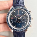 Replica Omega Speedmaster Moonwatch Moonphase Chronograph 304.33.44.52.03.001 BF Stainless Steel Blue Dial Swiss 9300