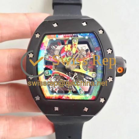 Replica Richard Mille RM068-01 Tourbillon Kongo KV Ceramic Multicolored Skeleton Dial M8215