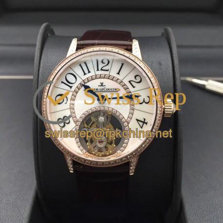 Replica Jaeger-LeCoultre Rendez-Vous Tourbillon 3412405 N Rose Gold & Diamonds Mother Of Pearl Dial Swiss Tourbillon