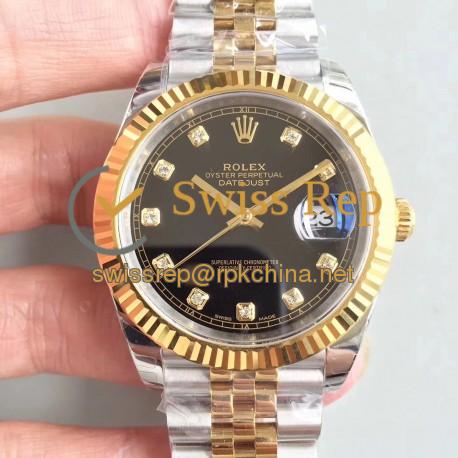 Replica Rolex Datejust II 116333 41MM EW Stainless Steel & Yellow Gold Black Dial Swiss 3235