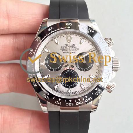 Replica Rolex Daytona Cosmograph 116519LN AR Stainless Steel 904L Silver Dial Swiss 4130 Run 6@SEC