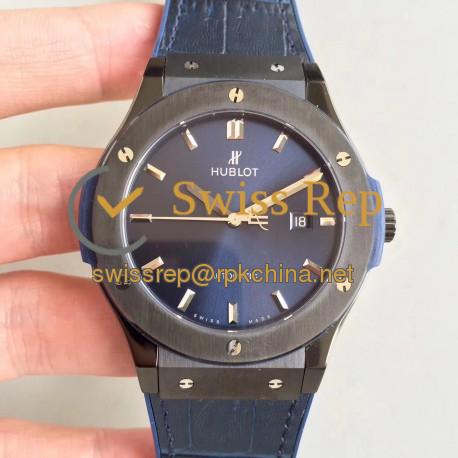 Replica Hublot Classic Fusion Ceramic Blue 511.CM.7170.LR SR Ceramic Blue Dial Swiss HUB1112