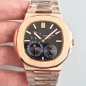 Replica Patek Philippe Nautilus Moonphase 5712R-001 N Rose Gold Black Dial Swiss 240 PS IRM C LU