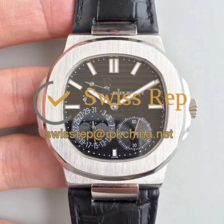 Replica Patek Philippe Nautilus Moonphase 5712G-001 N Stainless Steel Black Dial Swiss 240 PS IRM C LU