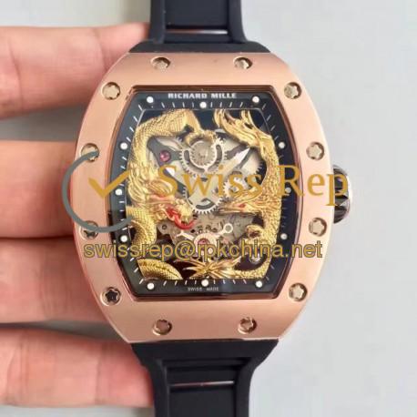 Replica Richard Mille RM57-01 Jackie Chan Rose Gold Yellow Gold Dial M9015