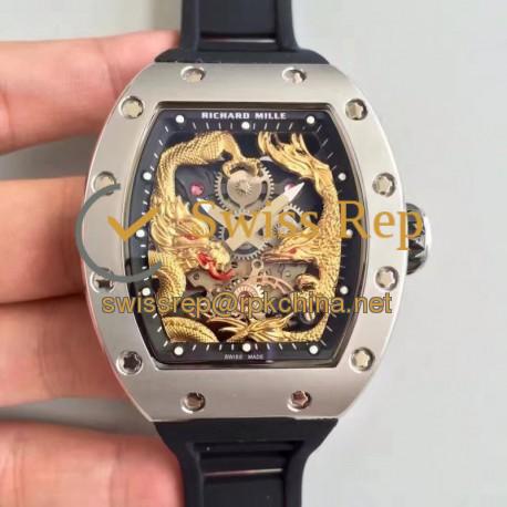 Replica Richard Mille RM57-01 Jackie Chan Stainless Steel Yellow Gold Dial M9015