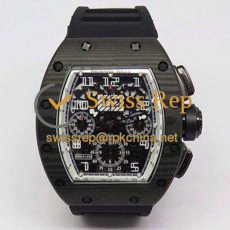 Replica Richard Mille RM011-FM Felipe Massa Chronograph Forged Carbon White Dial Swiss 7750