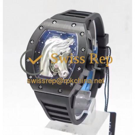 Replica Richard Mille Polo Club Saint Tropez RM052 KV Black Ceramic Silver Dial M8215