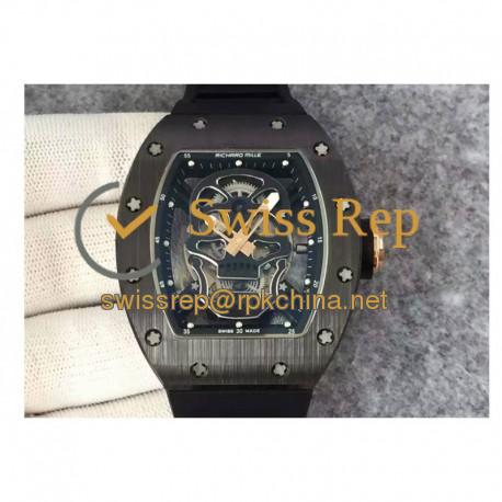 Replica Richard Mille RM052 KV Black Ceramic Black Skull Dial M6T51